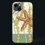 Multi-Colour Shell Party iPhone 13 Case<br><div class="desc">Charikilia Zarris is a talented artist know for her ocean artwork. Her images are peaceful and calm relaxing you with every picture. Get this nautical piece of artwork with a starfish and a Conch shell being the centre of it all, bordered with beautiful kelp. This image will look great on...</div>