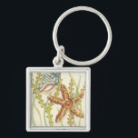 Multi-Colour Shell Party Keychain<br><div class="desc">Charikilia Zarris is a talented artist know for her ocean artwork. Her images are peaceful and calm relaxing you with every picture. Get this nautical piece of artwork with a starfish and a Conch shell being the centre of it all, bordered with beautiful kelp. This image will look great on...</div>
