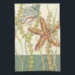 Multi-Colour Shell Party Kitchen Towel<br><div class="desc">Charikilia Zarris is a talented artist know for her ocean artwork. Her images are peaceful and calm relaxing you with every picture. Get this nautical piece of artwork with a starfish and a Conch shell being the centre of it all, bordered with beautiful kelp. This image will look great on...</div>