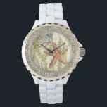 Multi-Colour Shell Party Watch<br><div class="desc">Charikilia Zarris is a talented artist know for her ocean artwork. Her images are peaceful and calm relaxing you with every picture. Get this nautical piece of artwork with a starfish and a Conch shell being the centre of it all, bordered with beautiful kelp. This image will look great on...</div>