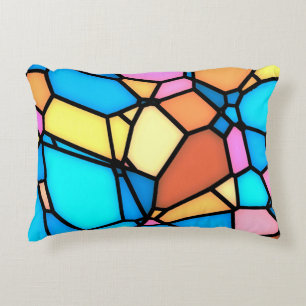 Multi-Colour Stained Glass Accent Pillow