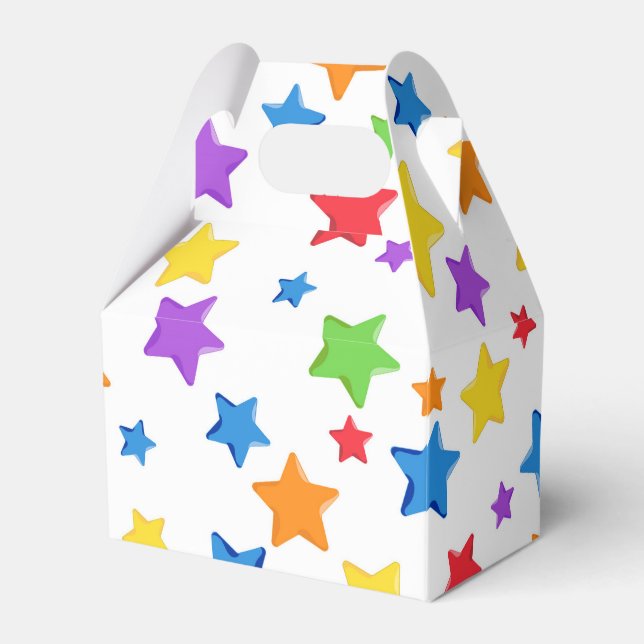 Multi Colour Star Birthday Gift Bag Favor Box (Front Side)
