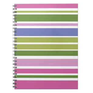 Multi-Colour Stripe Spiral Notebook