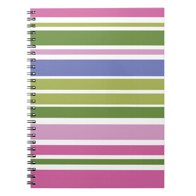 Multi-Colour Stripe Spiral Notebook (Front)