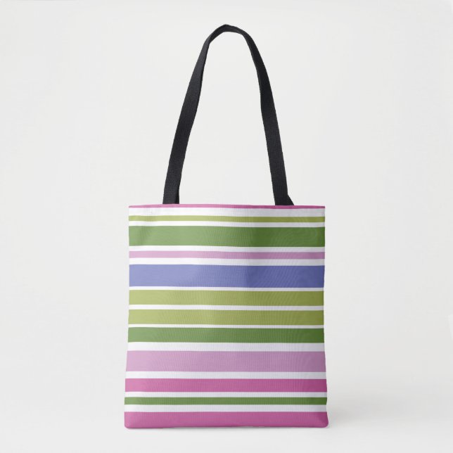 Multi-Colour Stripe Tote Bag (Front)