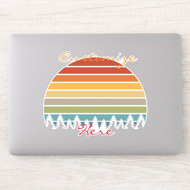 Multi-colour striped sun with trees Thunder_Cove (Computer)