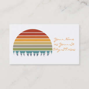 Multi-colour striped sun with treesThunder_Cove Business Card