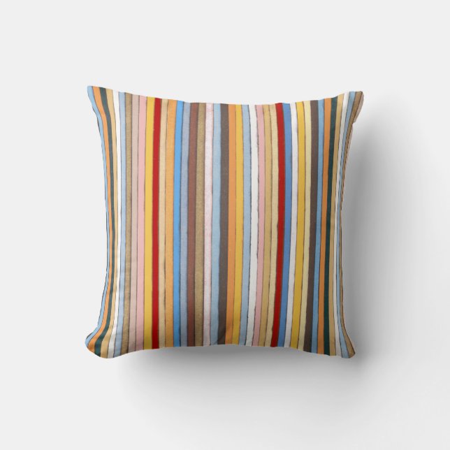 Multi Colour Stripes Decorative Pillow (Front)