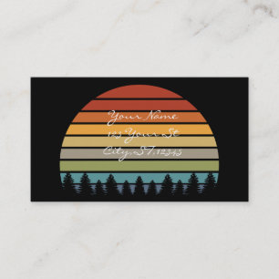 Multi-colour sun silhouette trees Thunder_Cove Business Card