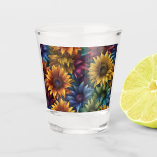 Multi-Colour Sunflowers #4 - Shot Glass