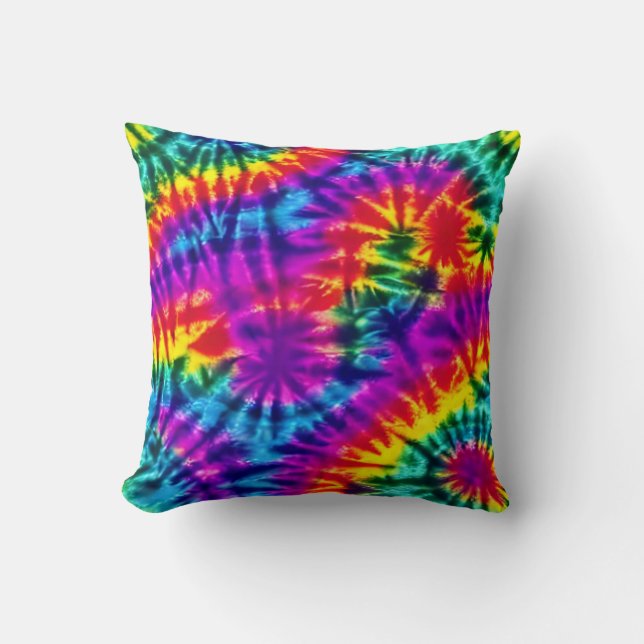 Multi-Colour tie and dye reflective Throw Pillow (Front)