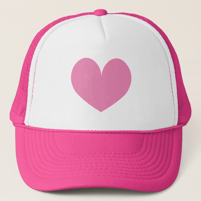 Multi colour trucker hats with heart icon (Front)