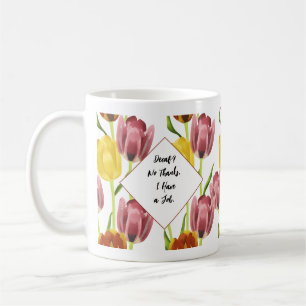 Multi-colour Tulip Watercolor Floral  Coffee Mug