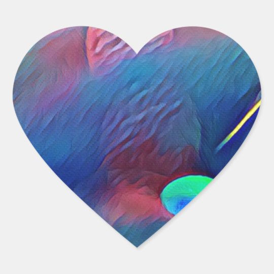 Multi+Colour Universe Abstract Alien Worlds Heart Sticker