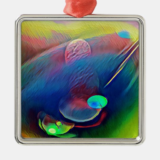 Multi+Colour Universe Abstract Alien Worlds Metal Ornament