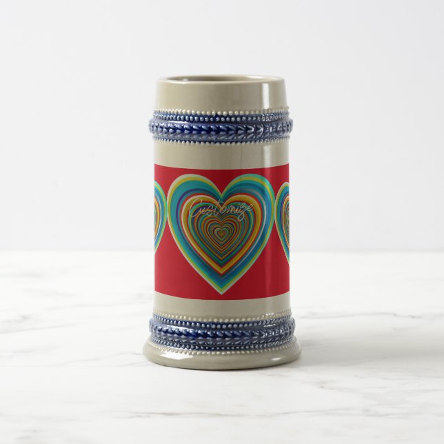 Multi-colour Valentine Heart Thunder_Cove  Beer Stein (Center)