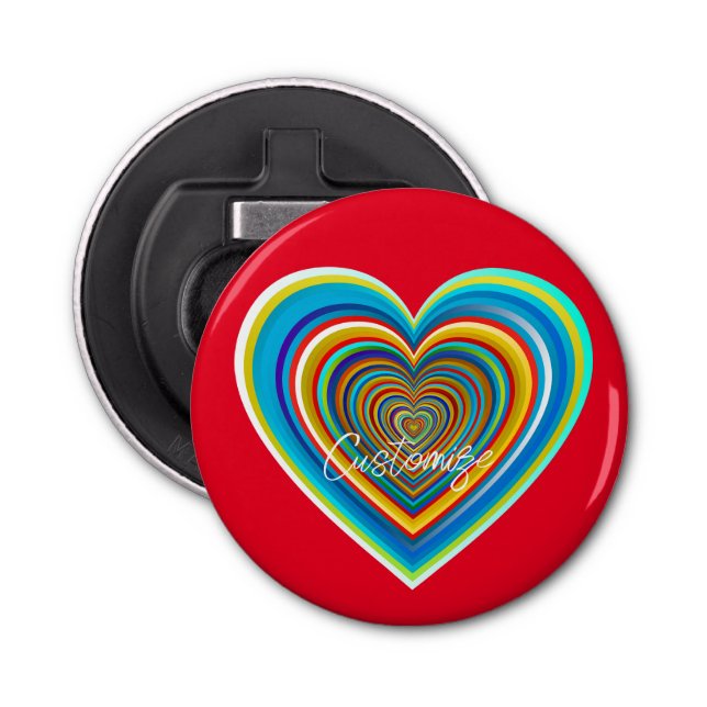Multi-colour Valentine Heart Thunder_Cove Bottle Opener (Front)