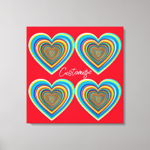 Multi-colour Valentine Heart Thunder_Cove Canvas Print
