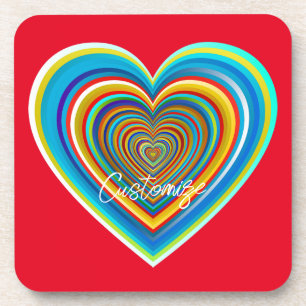 Multi-colour Valentine Heart Thunder_Cove Coaster