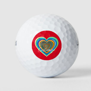 Multi-colour Valentine Heart Thunder_Cove Golf Balls