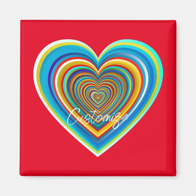 Multi-colour Valentine Heart Thunder_Cove Magnet (Front)