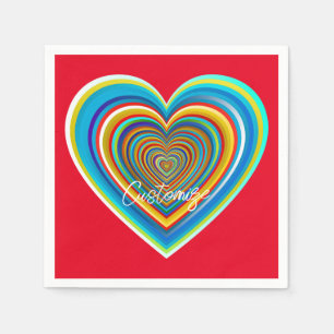 Multi-colour Valentine Heart Thunder_Cove Napkin