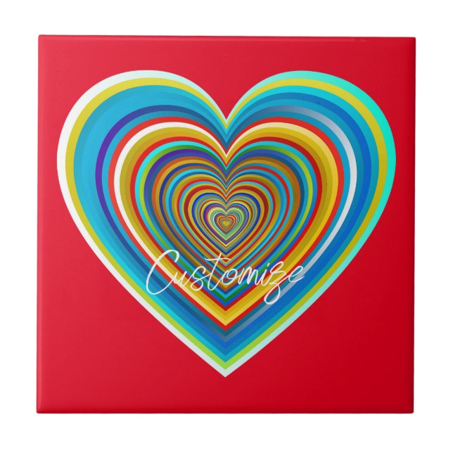 Multi-colour Valentine Heart Thunder_Cove Tile (Front)