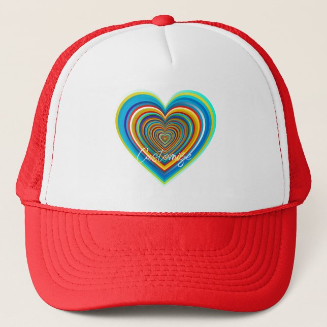 Multi-colour Valentine Heart Thunder_Cove  Trucker Hat (Front)