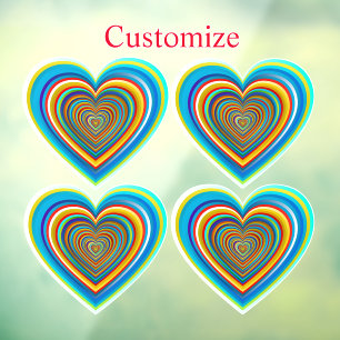 Multi-colour Valentine Heart Thunder_Cove Window Cling