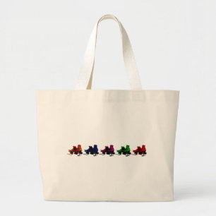 Multi Colour Vintage Roller Skates Large Tote Bag