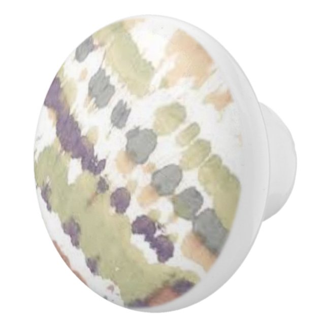 multi-colour watercolor boho print ceramic knob (Right)