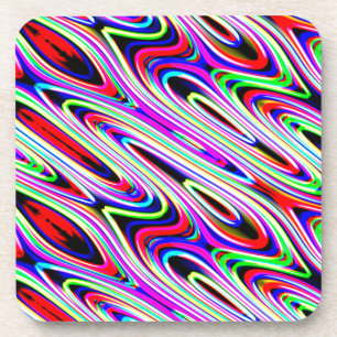 Multi Colour Wave Abstract Pattern Coaster