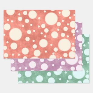 Multi-Colour White Polka Dots Pattern Decoupage Wrapping Paper Sheet
