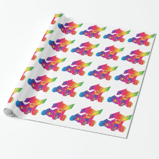 Multi Colour Winged Sprint Car Wrapping Paper