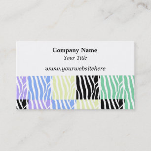Multi Colour Zebra Print Business Card
