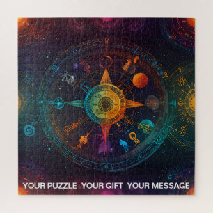 Multi Coloured Abstract Celestial Zodiac  Jigsaw Puzzle