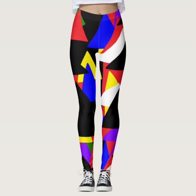 Multi-Coloured Abstract Leggings (Front)