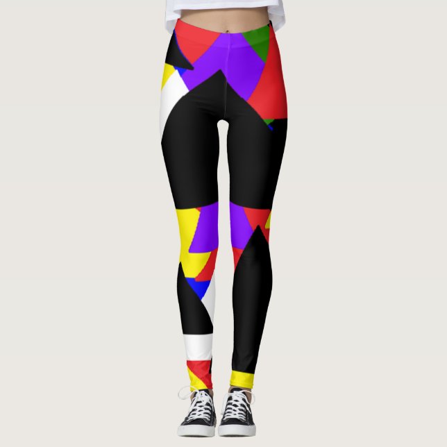 Multi-Coloured Abstract Leggings (Front)