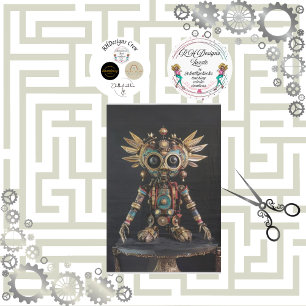 Multi coloured African robot decoupage Tissue Paper