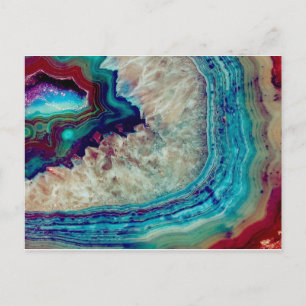 Multi-coloured Agate Postcard