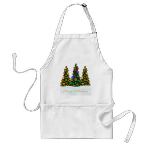 Multi Coloured and Gold Christmas Tree Apron