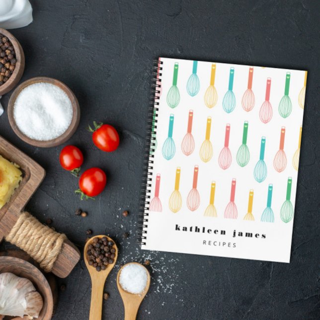 Multi Coloured Balloon Whisk Pattern Recipe Notebook (Creator Uploaded)