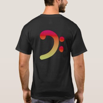 Multi Coloured Bass Clef T-Shirt | Zazzle