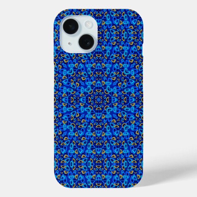 Multi-coloured blue ornament abstract Case-Mate iPhone case (Back)