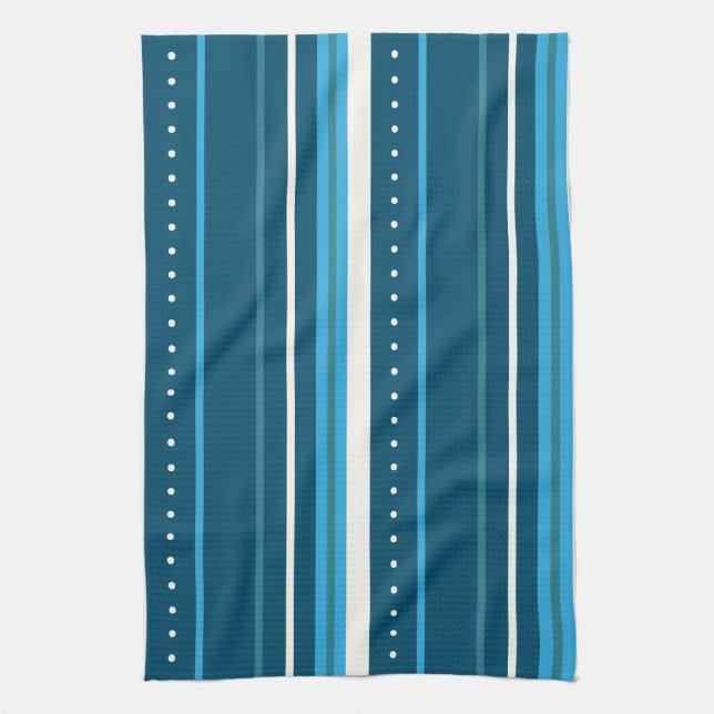 multi-coloured blue stripes kitchen towel (Vertical)