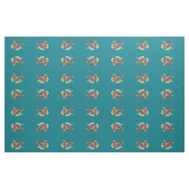 multi-coloured butterflies #2 pattern fabric (Fat Quarter)