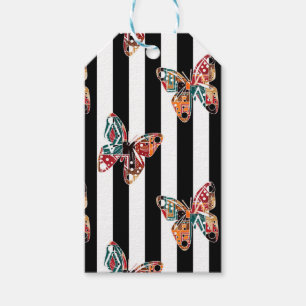 Multi-coloured butterfly gift tags