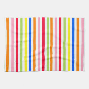 Multi Coloured Candy Stripes Kitchen Towel