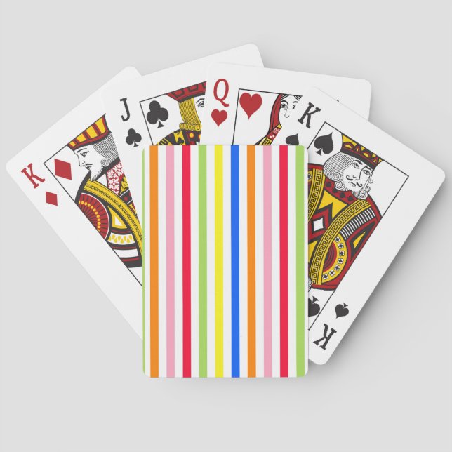 Multi Coloured Candy Stripes Playing Cards (Back)