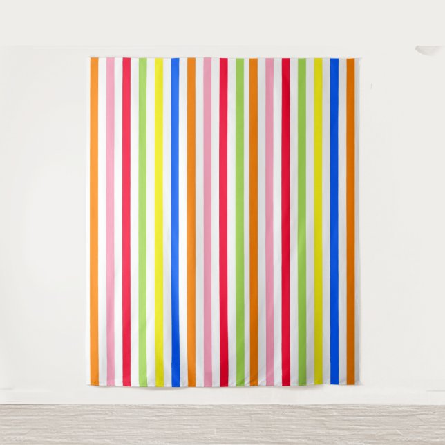 Multi Coloured Candy Stripes Tapestry (Front)